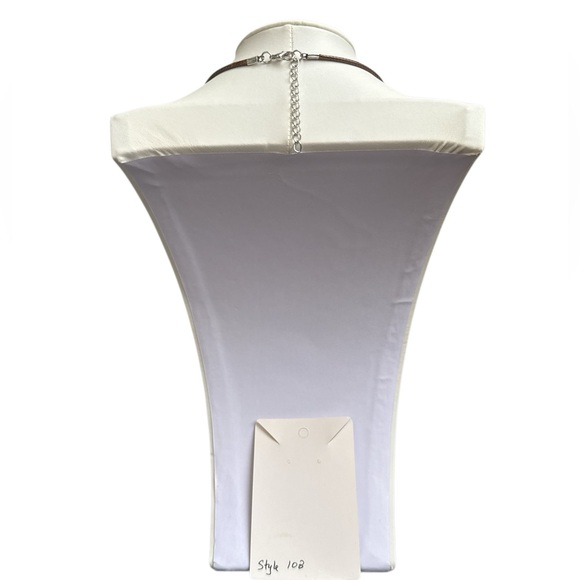 Handmade Black Navy Gold Fluid Art Glass Pendant Necklace by Svetlana Yeung - Picture 10 of 11